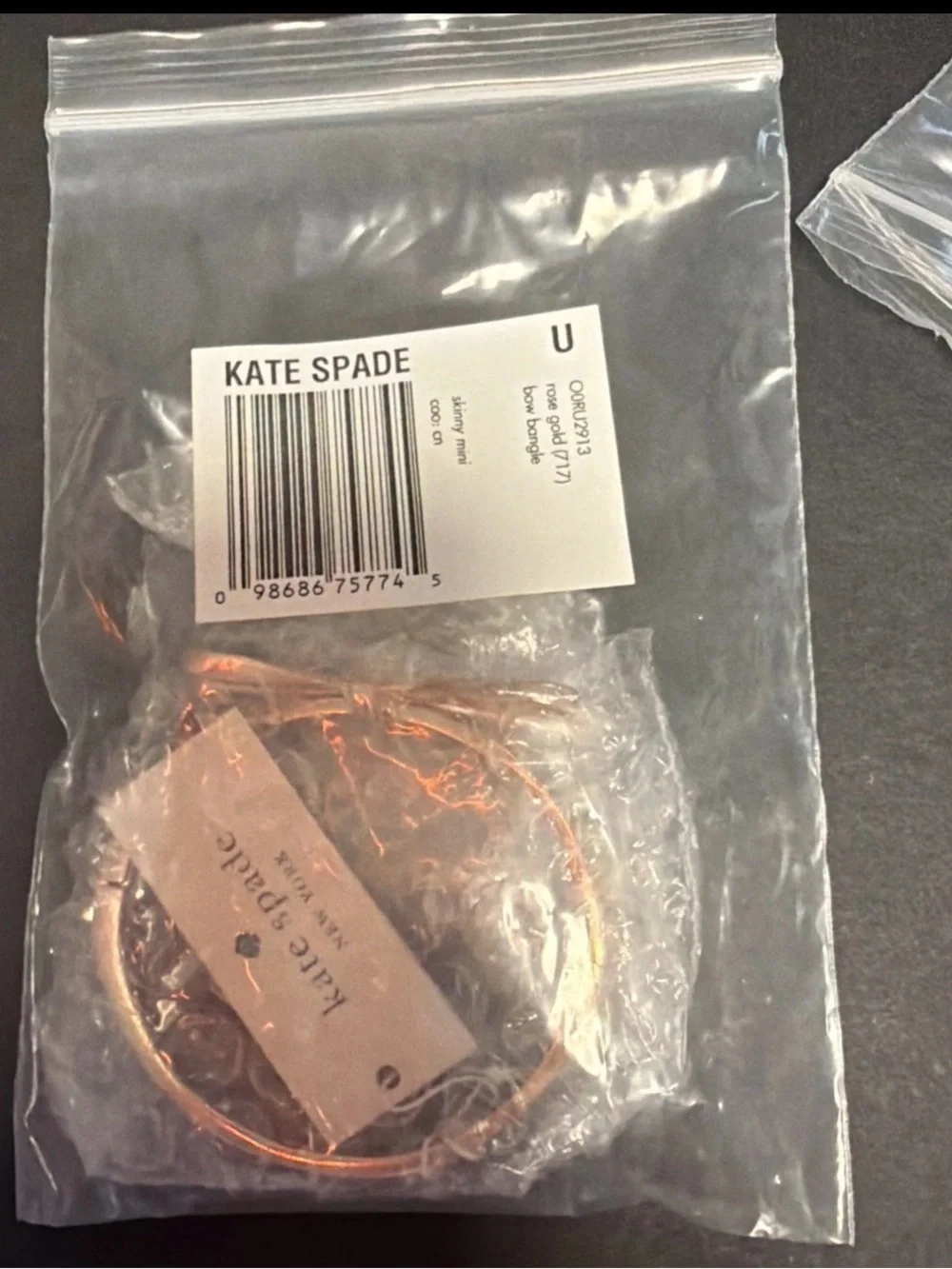 KATE SPADE New York Bow Hinged Bangle Bracelet Rose Gold Tone 2.25”